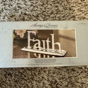 Collectible Silver 'Faith' Decor